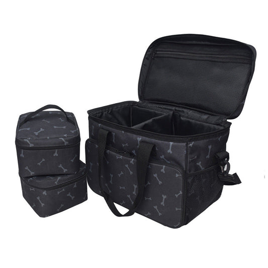 KFX-8139453 Multi-Functional Black Cartoon Pet Travel Bag - Comfortable and Durable Polyester Design