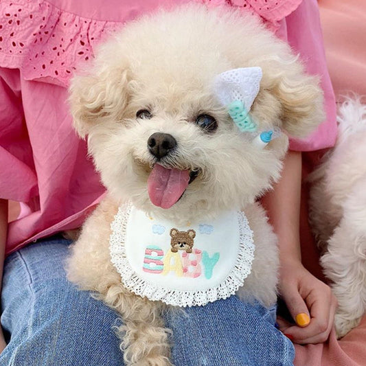 KFX-8140605 Embroidered Cat Saliva Towel - Bear & Birthday Designs, Free Size 75cm