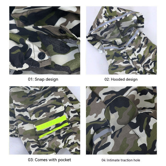 KFX-8158653 Waterproof Dog Raincoat for Border Shepherds - Casual Pet Clothing, Size Options Available