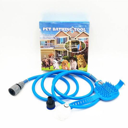 KFX-8162109 Pet Bathing Massage Brush Nozzle with 2.5m Hose and Adjustable Water Control
