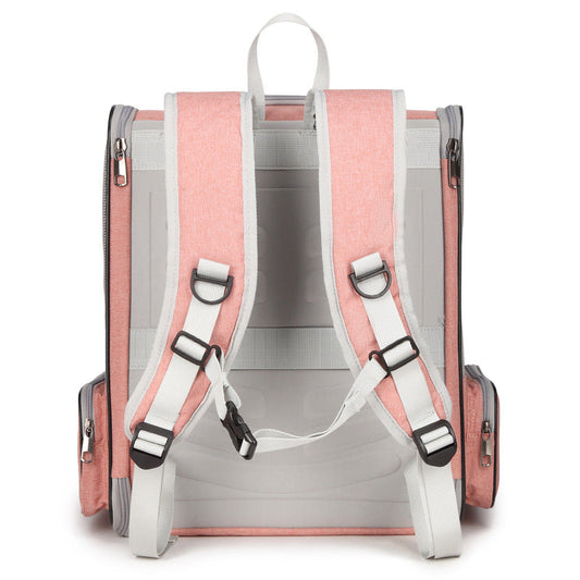 KFX-8166461 Portable and Foldable Breathable Cat Bag, Medium-Hard PVC, 3 Color Options Available