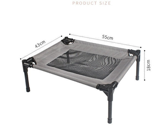 KFX-8180157 Washable Breathable Oxford Cloth Pet Dog Trampoline Bed - Gray, S 55x43x18cm