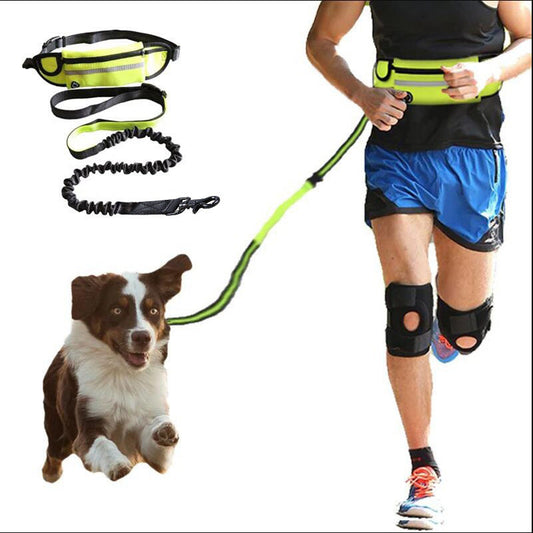 KFX-8184765 Adjustable Hands-Free Dog Leash with Shock Absorbing Bungee, Phone Pocket, and Water Bottle Holder for Large Dogs up to 180lbs