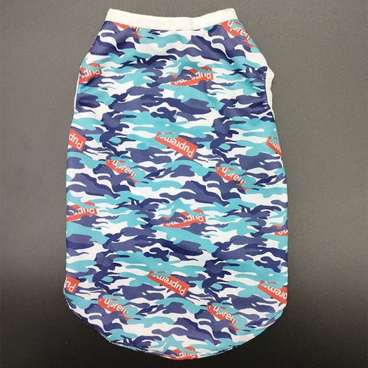 KFX-8192829 Spring and Summer Camouflage Dog Vest - Comfortable Polyester Pet Clothing, Sizes XS to 3XL
