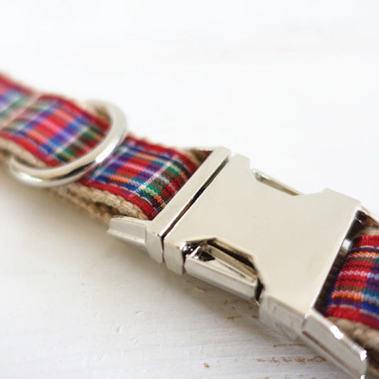 KFX-8195005 Red Plaid Ring for Dogs - Durable Polyester Material