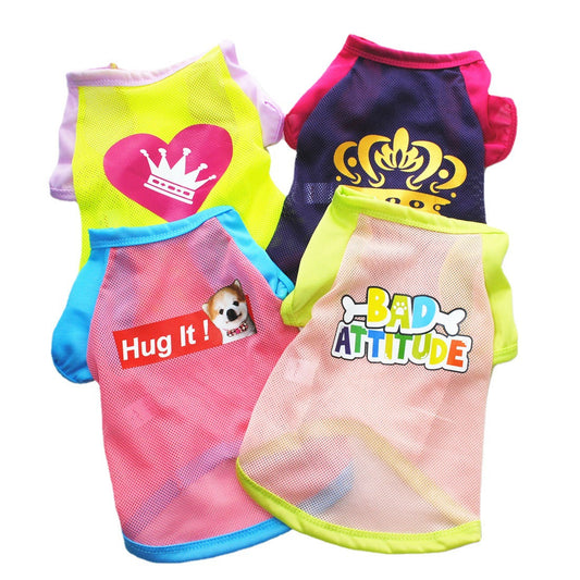KFX-8197181 Casual Cotton Pet Vest T-Shirt Apparel for Small Dogs and Cats in Multiple Colors