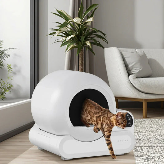 KFX-820435 Extra Large Smart Cat Toilet with Automatic Cleaning and Odor Control - 70L Capacity, Low Noise, Infrared Sensor, Easy to Clean