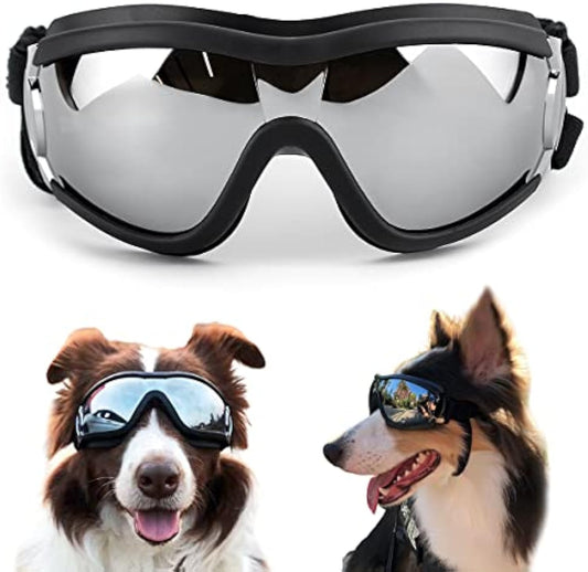 KFX-8212669 Windproof Dog Sunglasses for Large and Medium Breeds with Sun Protection and Anti-Fog Lens