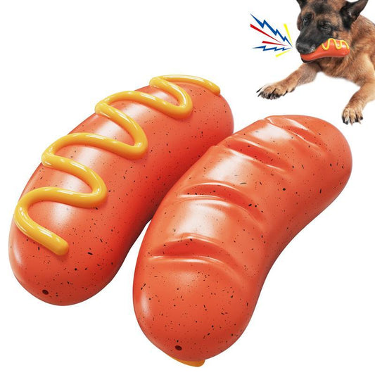 KFX-8234173 Durable Rubber Chew Toy for Aggressive Dogs - Multi-Functional Interactive Squeaky Toy for Teeth Grinding and Training