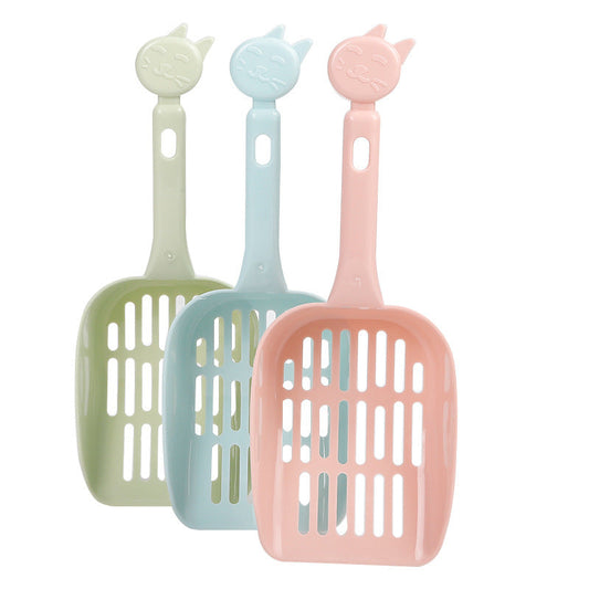 KFX-8237117 Thickened Cat Litter Shovel with Mesh Handle - Durable PP Resin, 25cm Length, Random Color