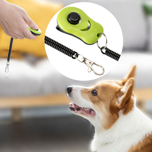 KFX-8263357 Dog Training Clicker and Whistle Set - Plastic Clicker Tool for Efficient Pet Training in Blue and Green