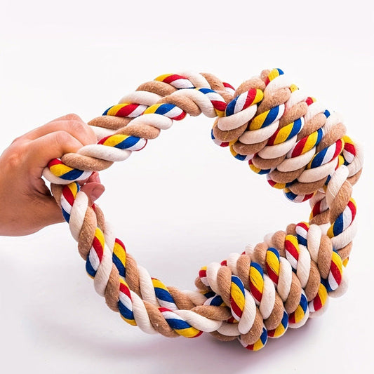 KFX-8272701 Large Rope Knot Toy for Dogs and Cats - Teeth Grinding and Boredom Relief Chew Toy for Interactive Play