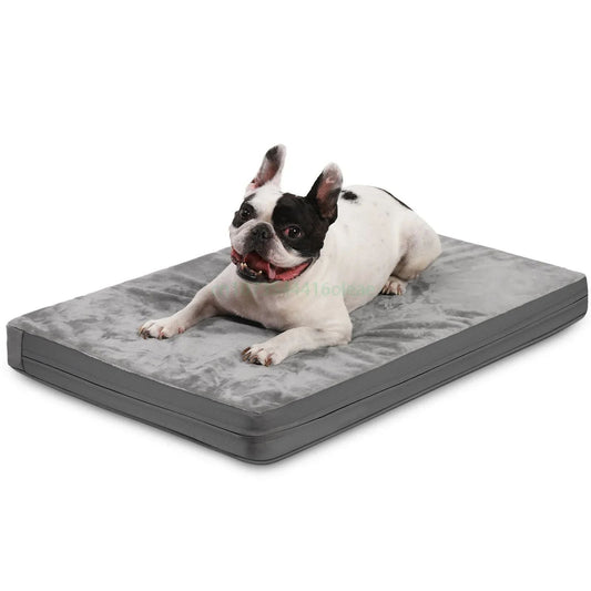 KFX-8287421 Double-Sided Waterproof Dog Bed for Medium to Small Dogs - Bite-Resistant Leather, Removable Crate Mat