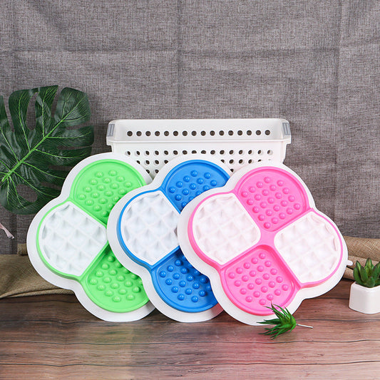KFX-8291517 Non-slip Suction Cup Slow Feeder Plate for Pets - TPE & PP, 235mm x 235mm