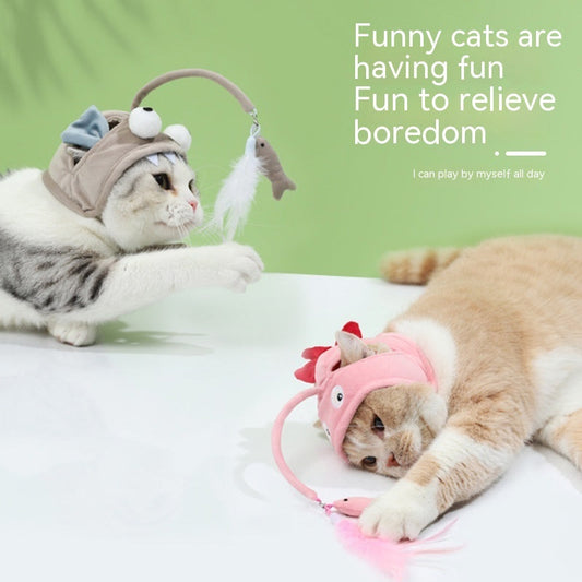 KFX-8319165 Cat Hat for Kittens - Soft, Funny Costume with Adjustable Neck Size 24-30cm, Available in Pink and Gray