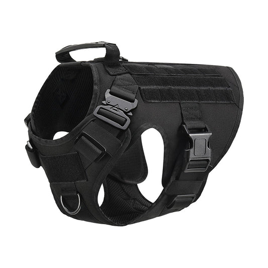 KFX-8322493 Tactical Dog Vest for Large Dogs | Adjustable Mesh Harness in Black, Green, Mud, and Camouflage