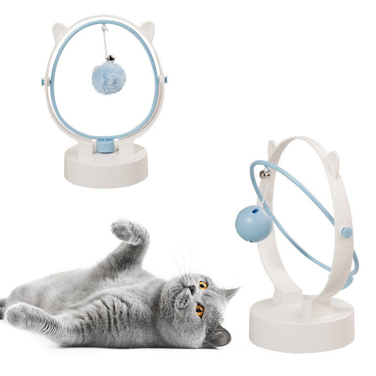 KFX-8324285 Cat Entertainment Swinging Ball Toy with Plush and Leaky Bell Features