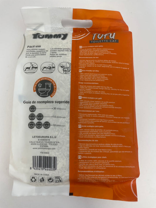KFX-8325949 Natural 6L Pure Tofu Cat Litter for Odor Control and Easy Cleanup