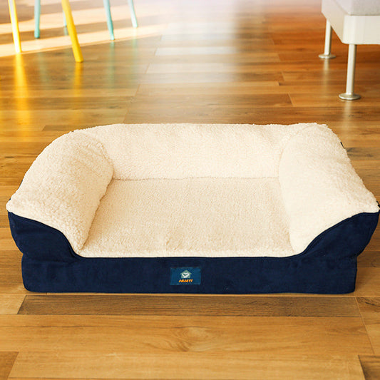 KFX-8345405 Universal Dog Sofa Bed for All Seasons - Navy Blue, Polyester Fiber, 50*65*18 or 71*58*18 Sizes