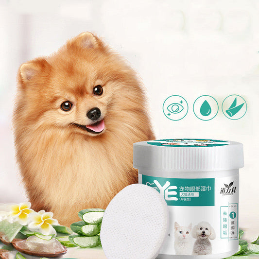 KFX-8364477 Pet Eye Wipes for Dogs and Cats – Tear and Dirt Removal – 130 Count