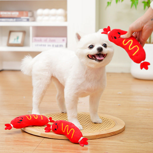 KFX-8365245 Bite-Resistant Plush Dog Toy with Sound for Stress Relief