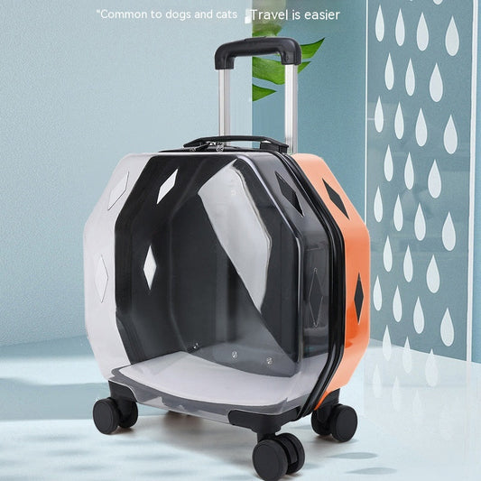 KFX-8368829 Translucent Cartoon Pet Backpack with Ventilation for Dogs and Cats - 10kg Capacity