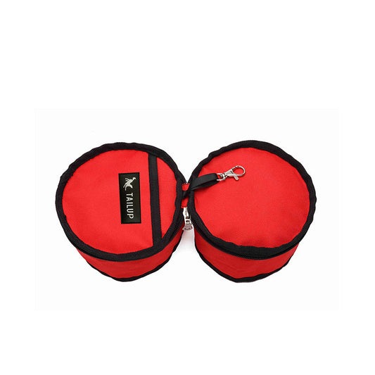 KFX-8372541 Portable Folding Double Pet Bowl - Waterproof Oxford Cloth Travel Solution
