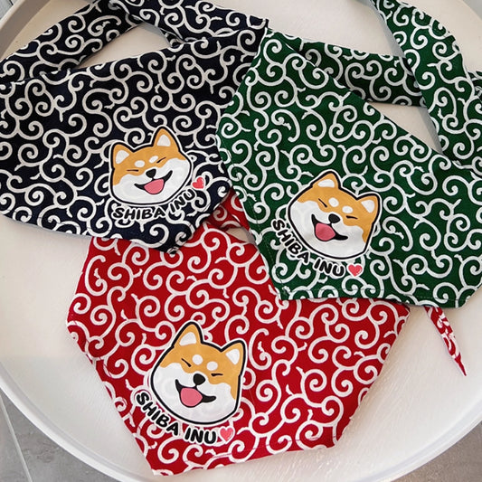 KFX-8388029 Lace Triangle Pet Scarf for Dogs - Suitable for All Breeds, 58cm Size in Red, Green, and Blue