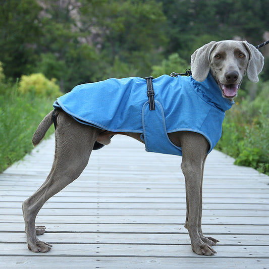 KFX-8394045 Pet Shell Jacket for Dogs - Polyester Winter Ski Suit in Blue, Rose Red, Gray, Sizes S-2XL