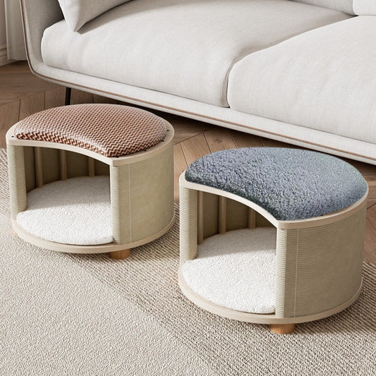KFX-8426429 Solid Wood Summer Cat Nest - Four Seasons Universal Design with Plush Cushion Options