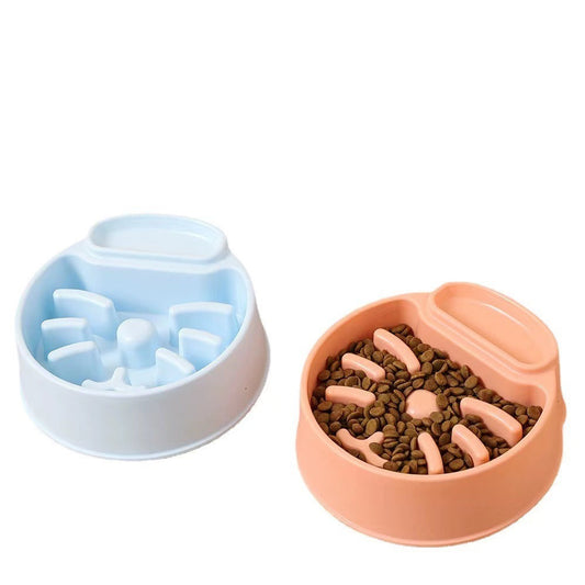 KFX-8434109 Anti-Tumble PET Plastic Bowl for Cats - Available in Orange, White, and Blue