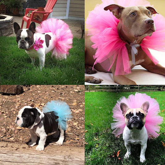KFX-8436285 Pet Tutu Skirt for Small to Large Pets - Soft Mesh Material, Protective Design, Adjustable Waist