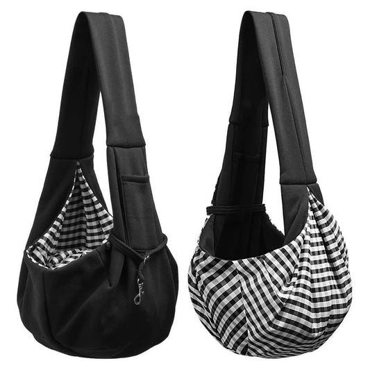 KFX-8442941 Breathable Folding Crossbody Pet Bag in Solid Color - 20L Capacity, Black or Gray