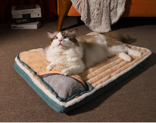 KFX-8443709 Cozy Dog Kennel Pillow Mat with Double Blanket - Available in Various Colors and Sizes