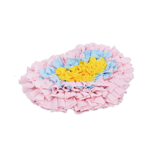 KFX-8450237 Pet Sniffing Pad for Interactive Play, Pink Polar Fleece with Non-Slip Base, 35 x 30 cm
