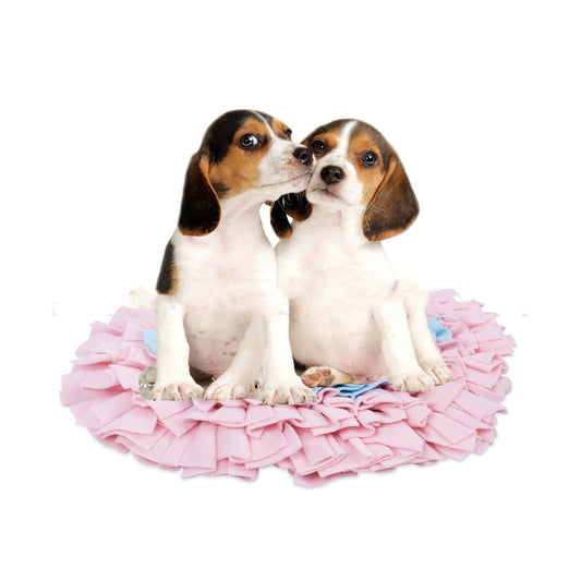 KFX-8450237 Pet Sniffing Pad for Interactive Play, Pink Polar Fleece with Non-Slip Base, 35 x 30 cm