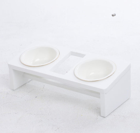 KFX-8476605 Elegant Cat Dish Rack with Bowls and Stents - Multiple Colors Available
