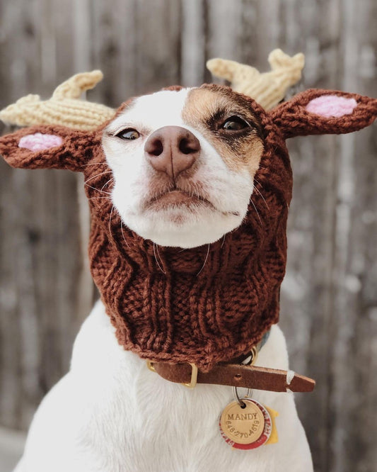 KFX-8486973 Warm Windproof Knitted Pet Dog Head Cover - Various Styles Available