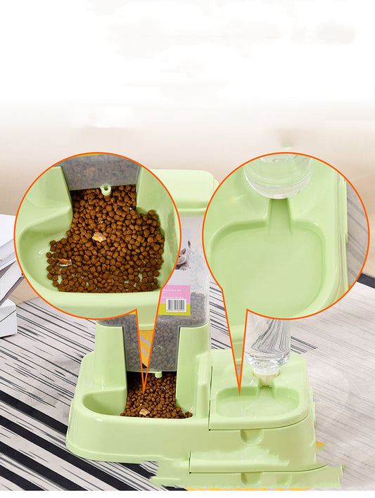 KFX-8488125 Automatic Dual Purpose Pet Feeder and Water Bowl with 3kg Grain Capacity and 500ml Water Bottle