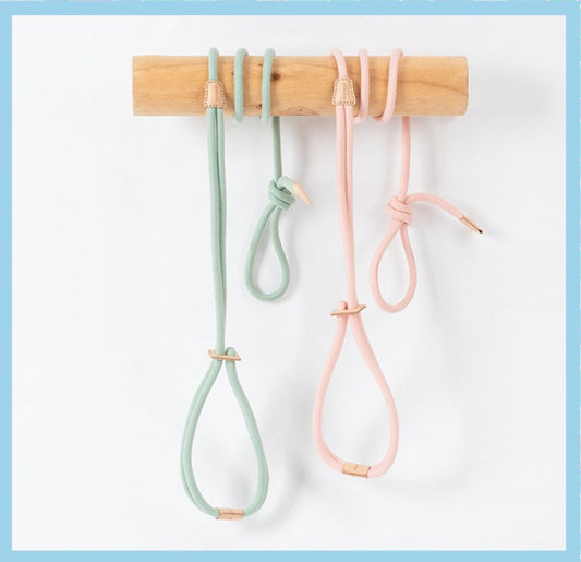 KFX-8491709 Integrated Round Rope Dog Leash in Green and Pink - Durable Cloth Traction Belt