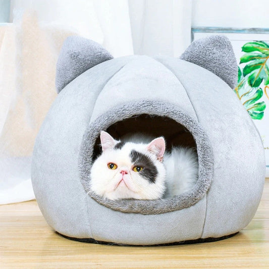 KFX-8497725 Removable and Washable Cat Sleeping Mat with Arctic Velvet and PP Cotton in Grey