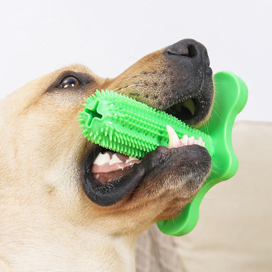 KFX-8498493 Dog Toothbrush Chew Toy with Suction Cup - Soft TPR Material for Dental Care