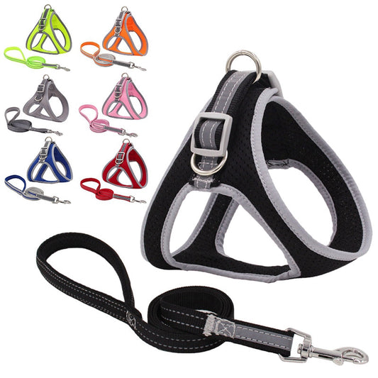 KFX-8502717 Adjustable Nylon Pet Chest Harness Vest with Traction Rope