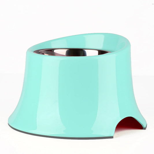 KFX-8503613 High-Quality Stainless Steel Dog Neck Food Bowl with Thick Melamine Base - Three Sizes Available