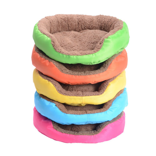 KFX-8507453 Candy Color Round Pet Nest for Small and Medium Dogs, 100% Cotton Bed with Oxford Cloth and Polar Fleece