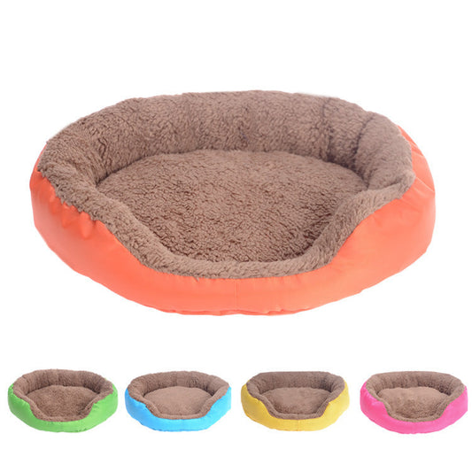 KFX-8507453 Candy Color Round Pet Nest for Small and Medium Dogs, 100% Cotton Bed with Oxford Cloth and Polar Fleece