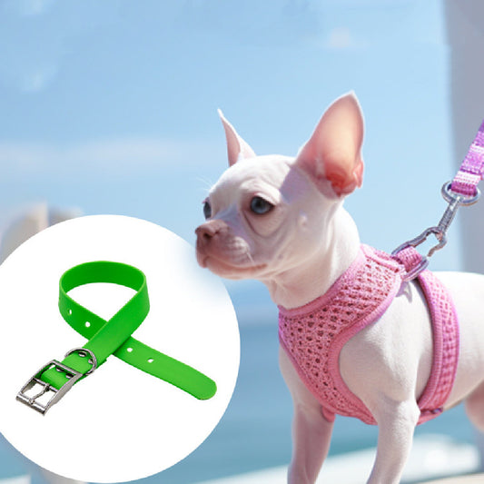 KFX-8516925 Durable Waterproof PVC Dog Collar with Zinc Alloy Buckle - Multiple Colors Available
