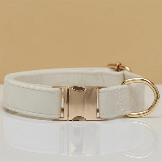 KFX-8522685 Durable Solid Color Dog Collar with Matching Leash - Multiple Color Options Available