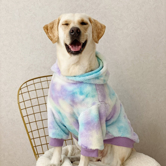 KFX-8523069 Tie Dyed Warm Hooded Hoodie for Large Dogs