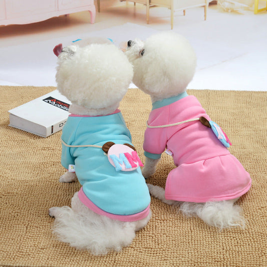 KFX-8527037 Cozy Coral Fleece Princess Pet Dress Sweater for Autumn and Winter